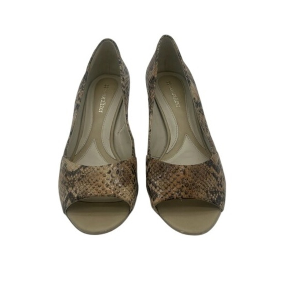 Naturalizer‎ Snakeskin Print Peep Toe Heel Comfortable Shoes 👡 Size 7M